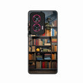 Colorful Bookshelf Art Glass Case Cover for Motorola Edge 50 Fusion 5G