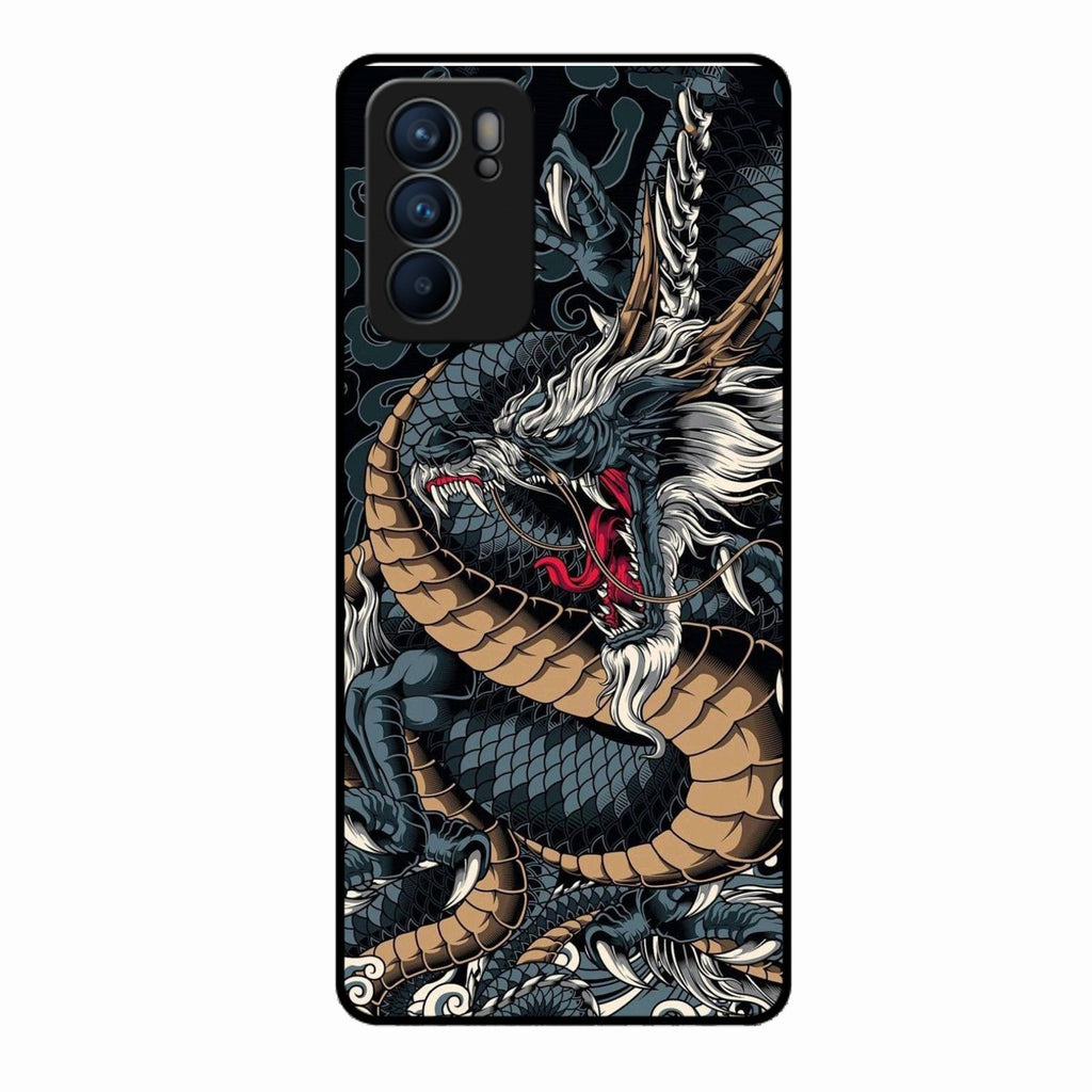 Midnight Dragon Glass Phone Case for Oppo Reno 6 5G