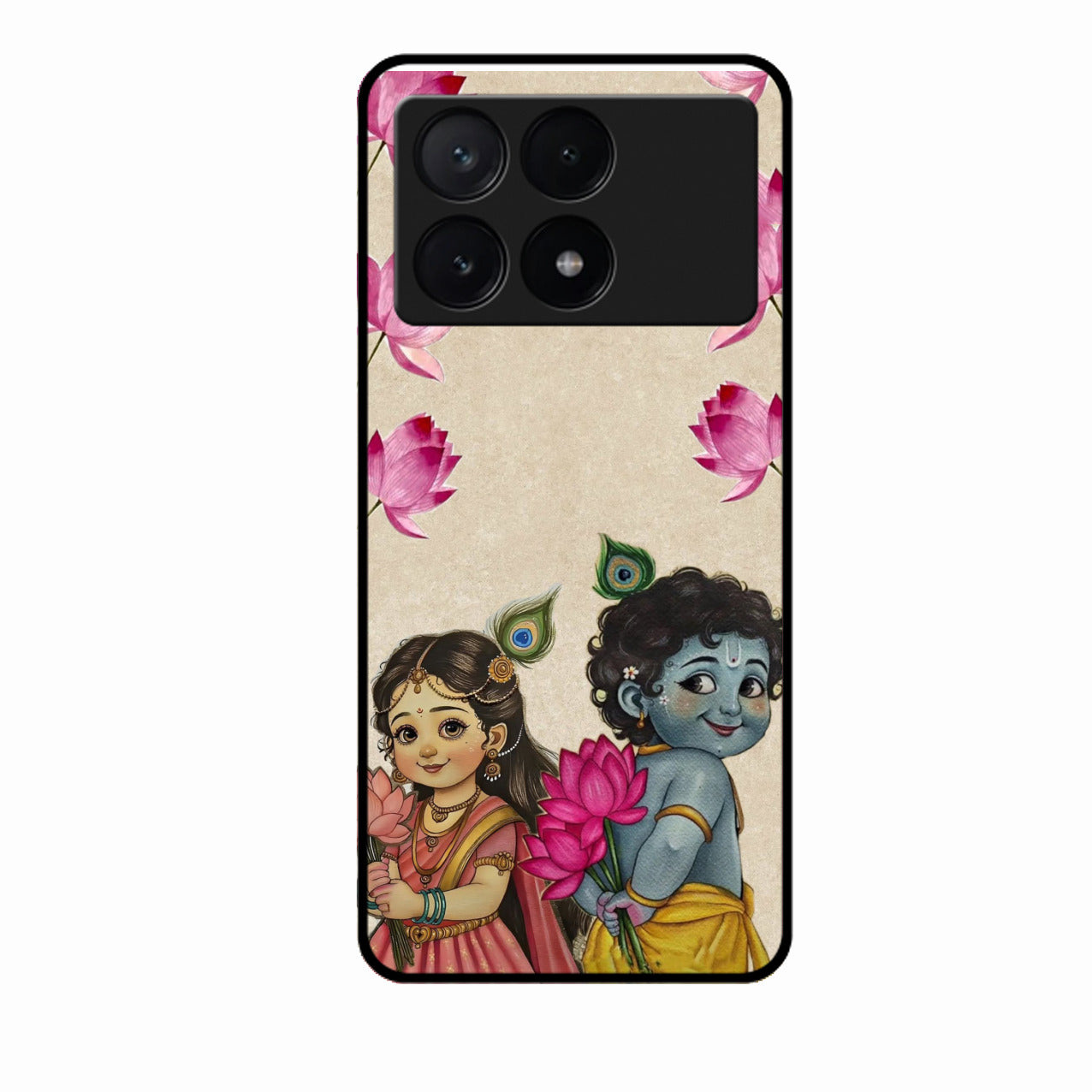 Krishna Eternal Lotus Glass Case for Poco X6 Pro 5G