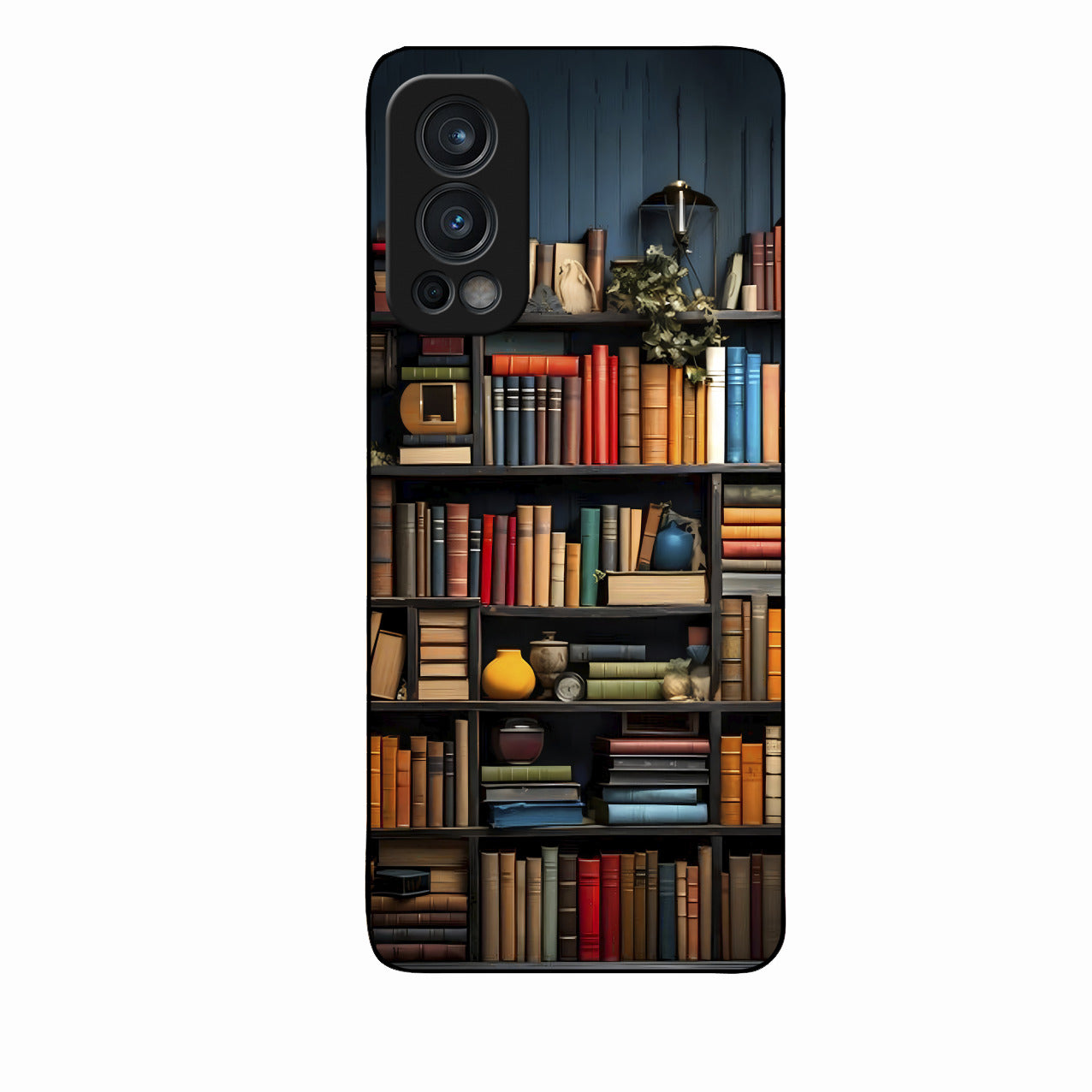 Colorful Bookshelf Art Glass Case Cover for Oneplus Nord 2 5G