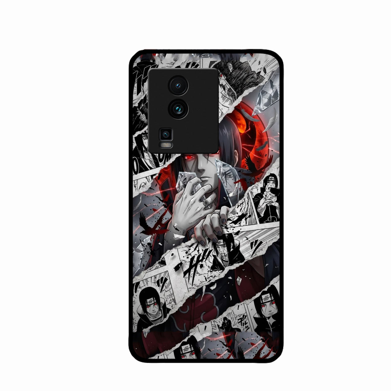 Itachi Uchiha Manga Collage Glass Phone Case for iQOO Neo 7 5G