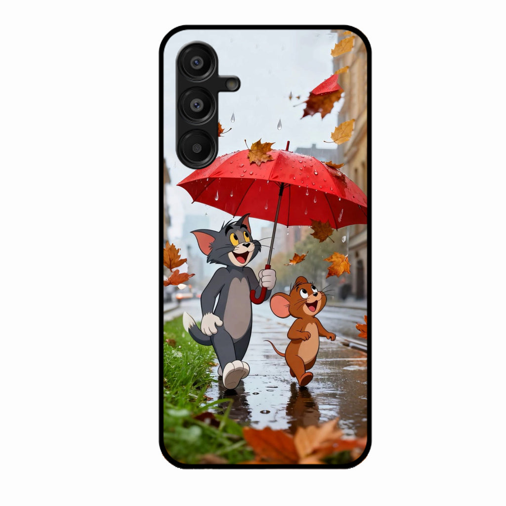 Rainy Day Cartoon Glass Phone Case for Samsung Galaxy A16 5G