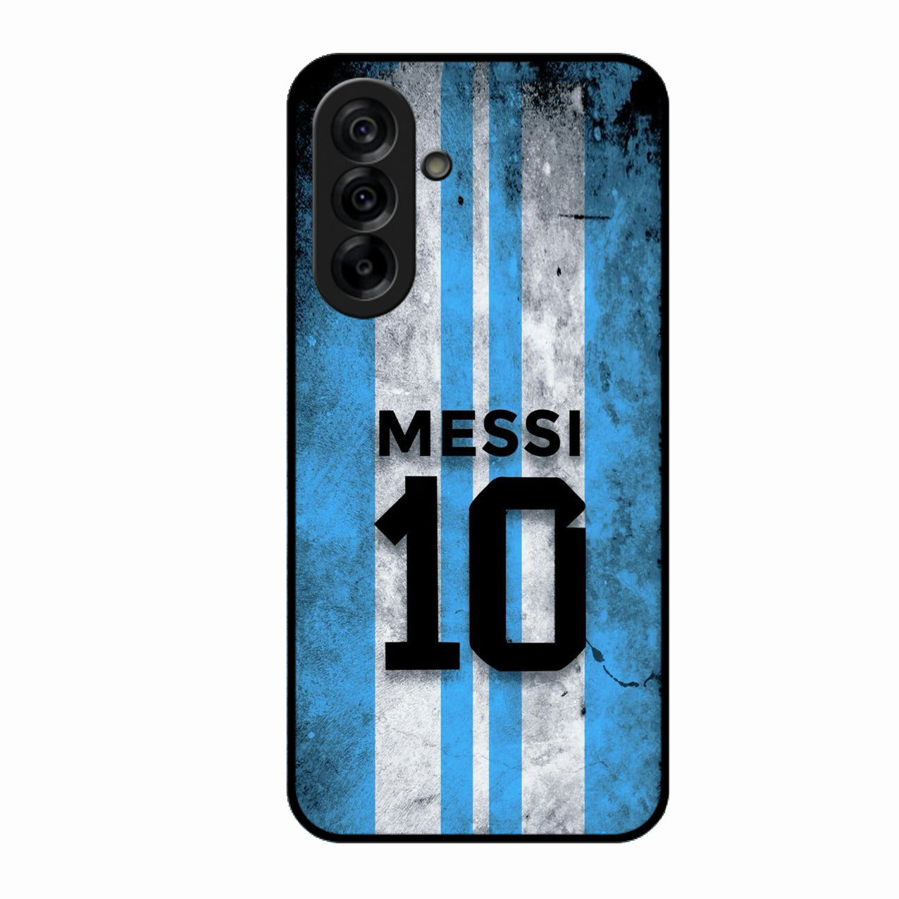 Blue Stripes Number 10 Football Glass Phone Case for Samsung Galaxy A36 5G