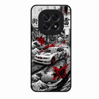 Japanese Wave Drift Racing Premium Glass Phone Case for Oppo F29 5G