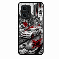 Japanese Wave Drift Racing Premium Glass Phone Case for Redmi Note 12 Pro 5G