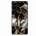 Black Gold Marble Glass Phone Case for Samsung Galaxy S25 Ultra 5G