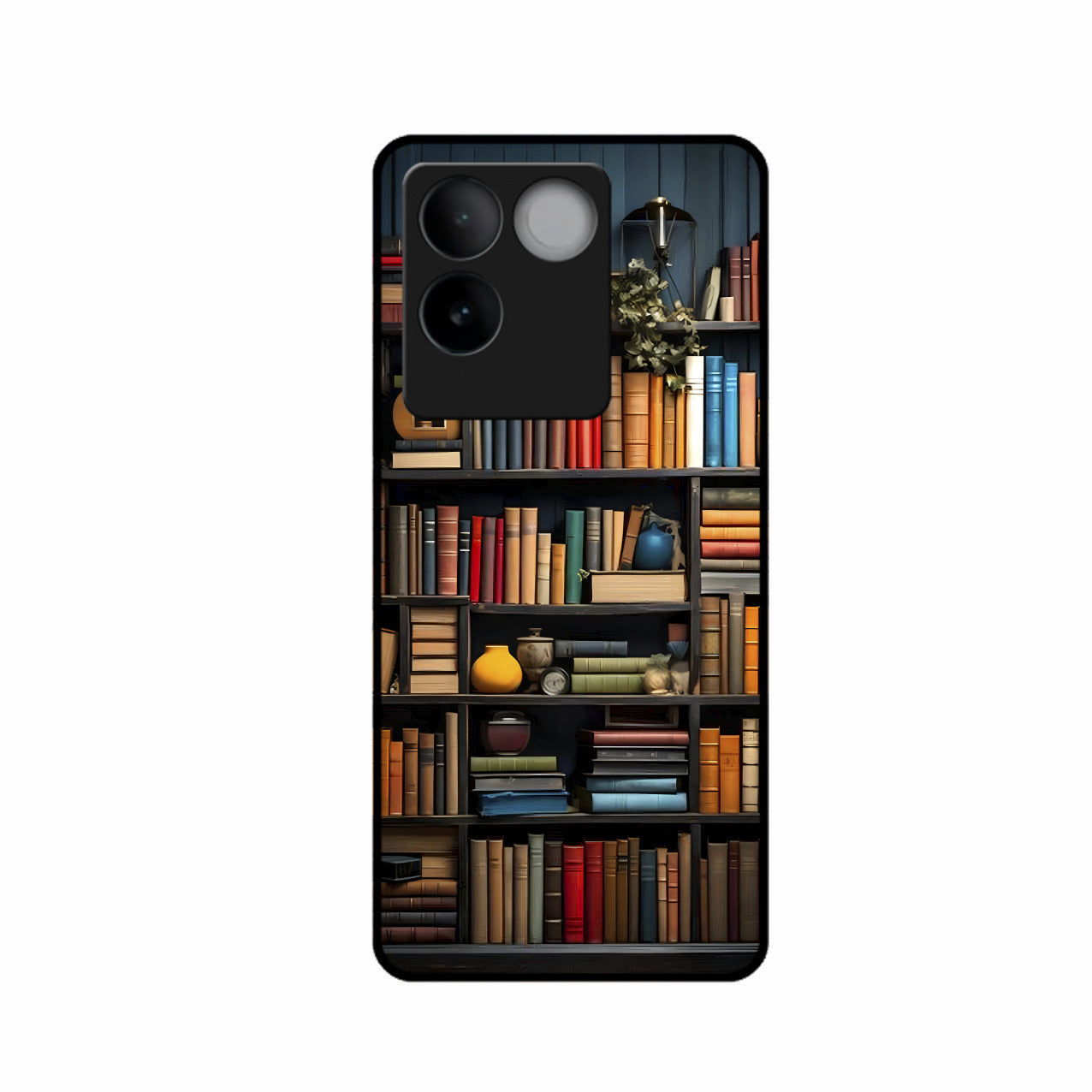 Colorful Bookshelf Art Glass Case Cover for iQOO Z7 Pro 5G