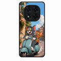 Cartoon Scooter Adventure Premium Glass Phone Case for Redmi Note 14 Pro 5G