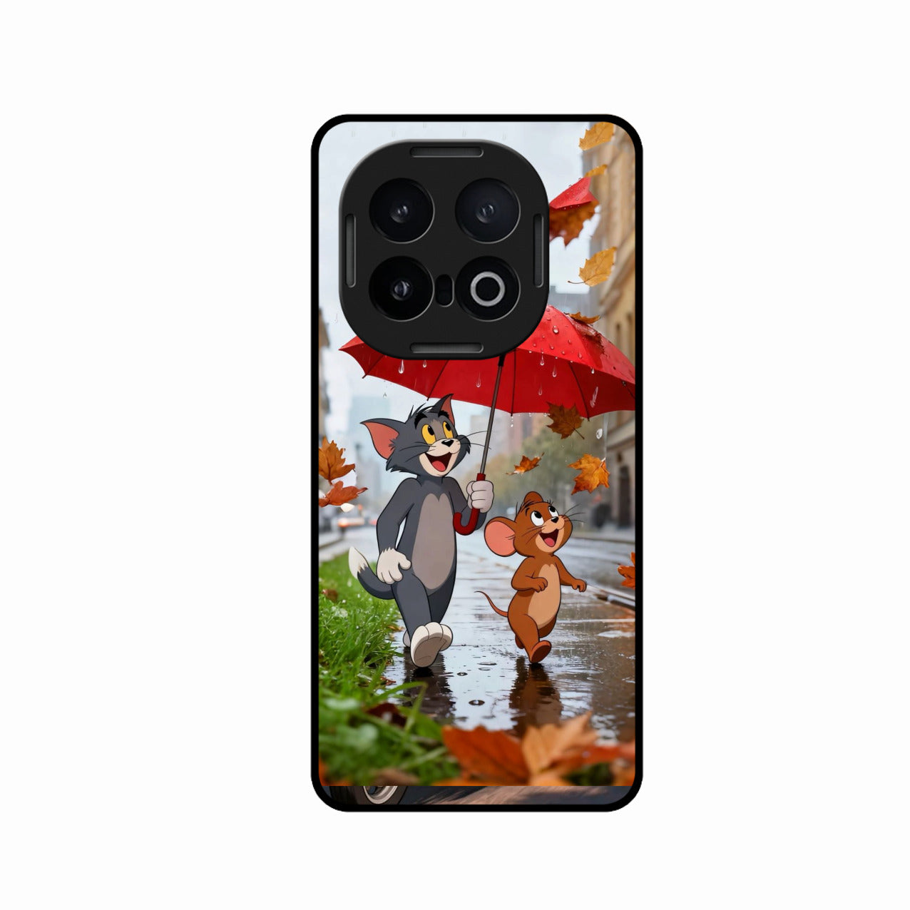 Rainy Day Cartoon Glass Phone Case for iQOO 13 5G