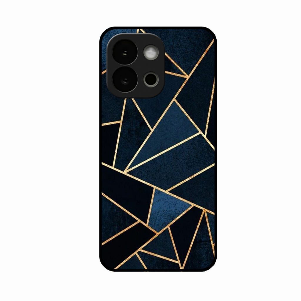 Midnight Gold Geometric Premium Glass Phone Case for Oneplus 13S 5G
