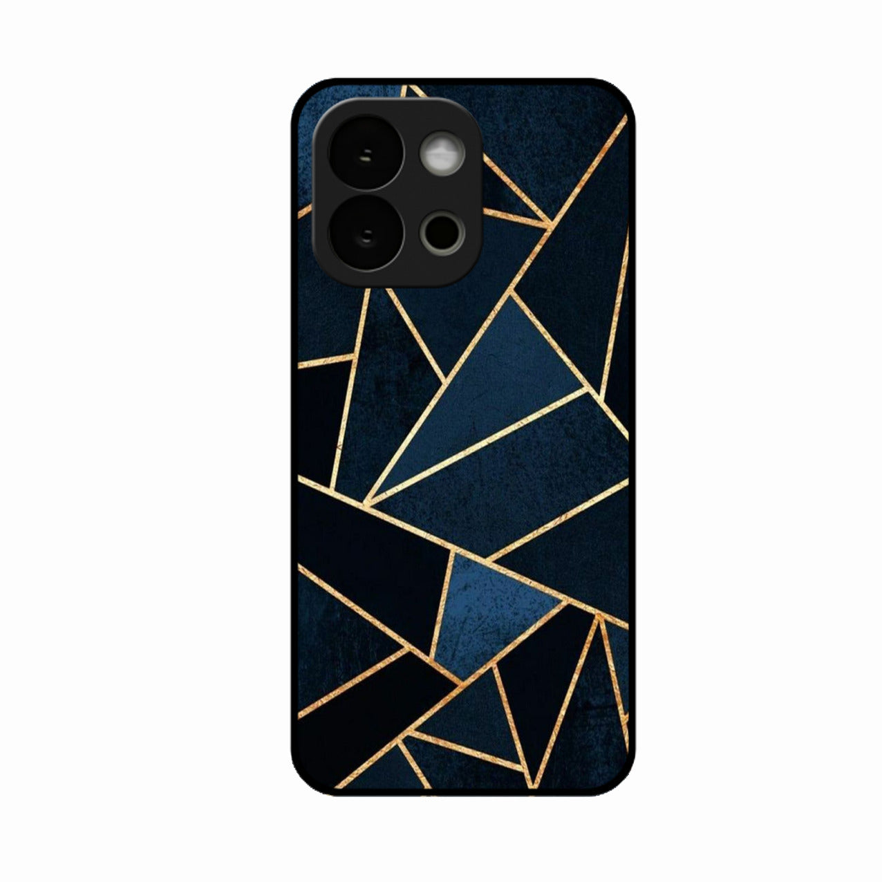 Midnight Gold Geometric Premium Glass Phone Case for Oneplus 13S 5G