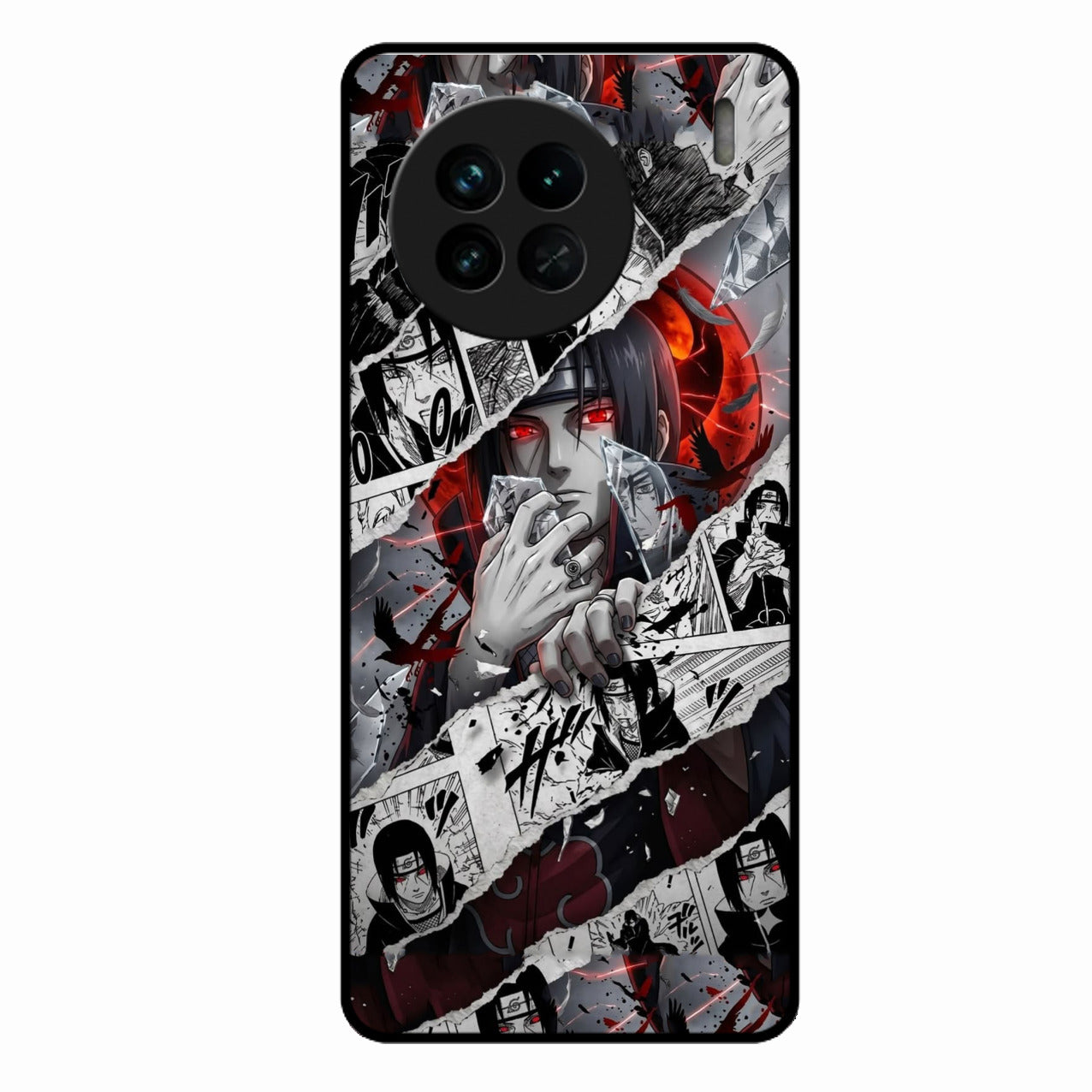 Itachi Uchiha Manga Collage Glass Phone Case for Vivo X90 5G