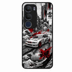 Japanese Wave Drift Racing Premium Glass Phone Case for Vivo Y29 5G