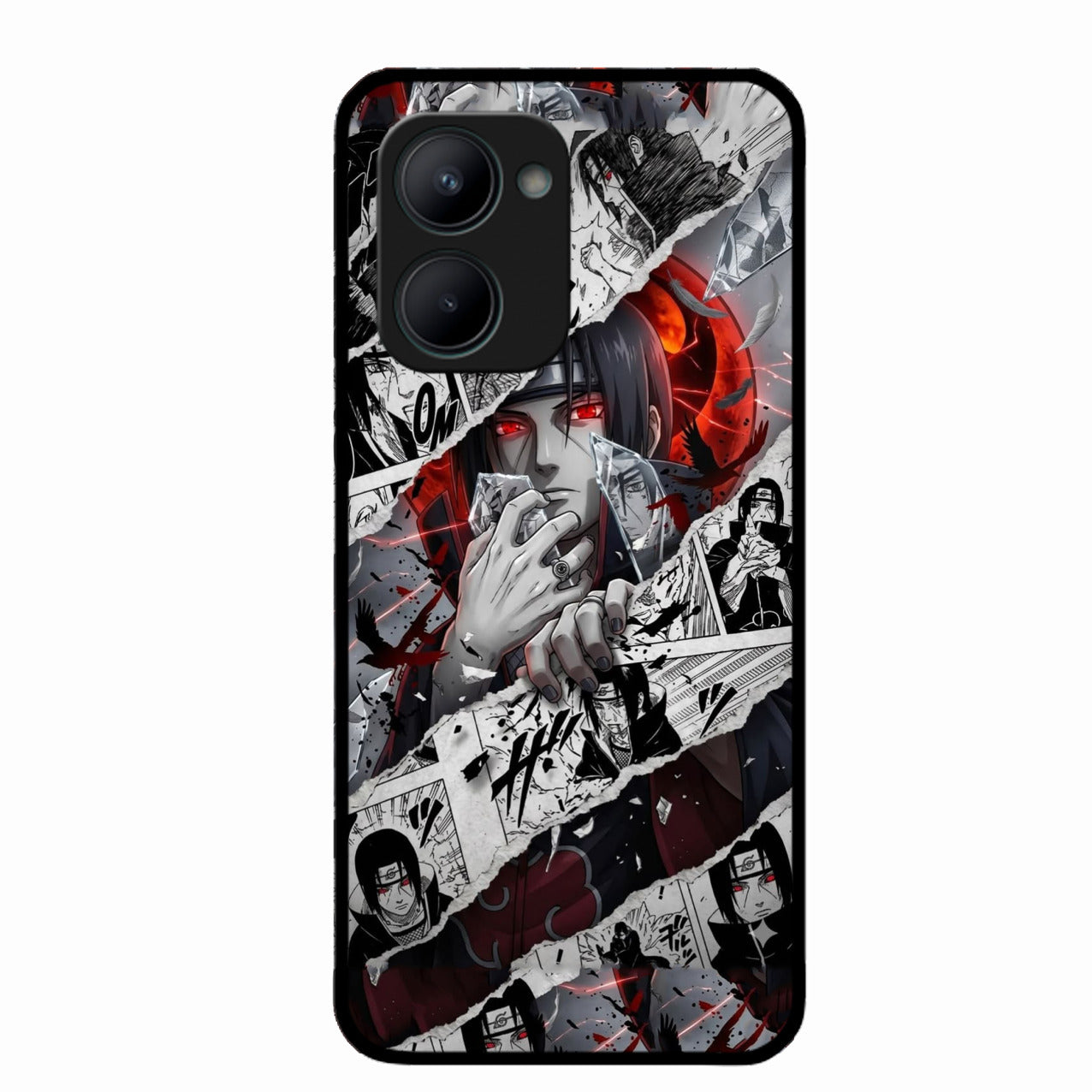 Itachi Uchiha Manga Collage Glass Phone Case for Realme C33 2023
