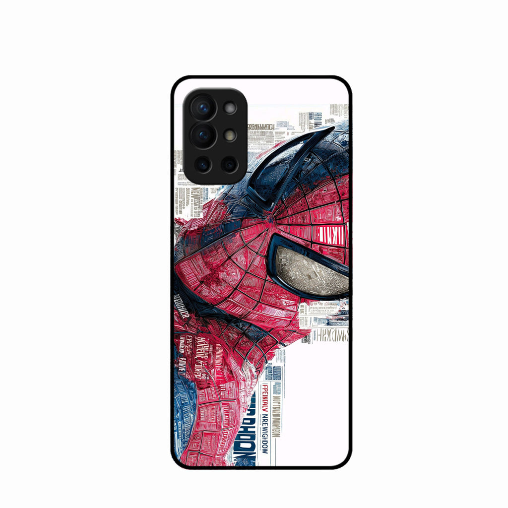 Red Blue Web Hero Glass Phone Cover for Oneplus 9R 5G