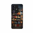 Colorful Bookshelf Art Glass Case Cover for iQOO Z10x 5G