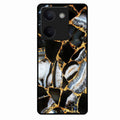 Black Gold Marble Glass Phone Case for Vivo Y200 Pro 5G