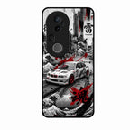 Japanese Wave Drift Racing Premium Glass Phone Case for Vivo T4 Ultra 5G