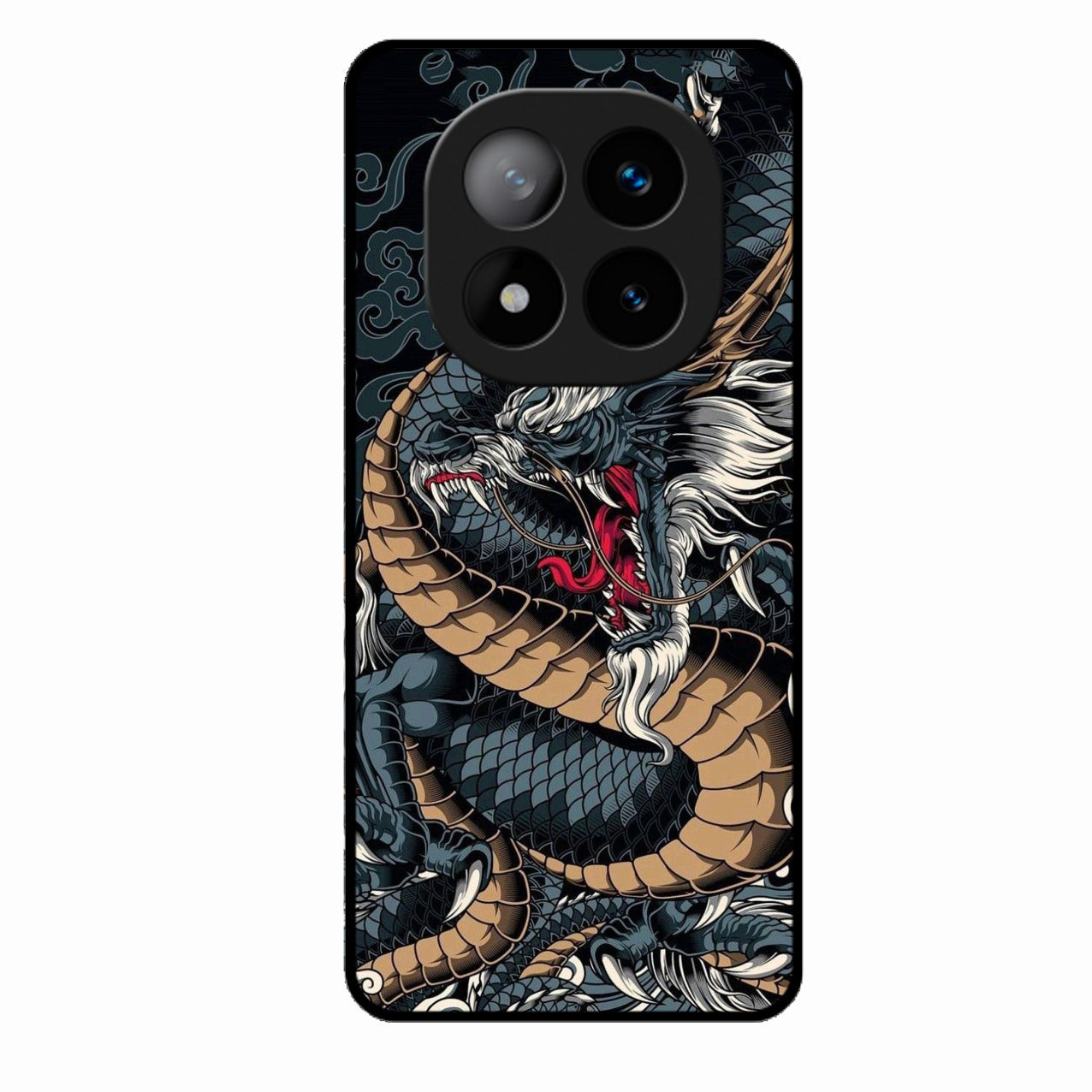 Midnight Dragon Glass Phone Case for Redmi Note 14 Pro Plus 5G