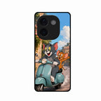 Cartoon Scooter Adventure Premium Glass Phone Case for iQOO Z9S Pro 5G