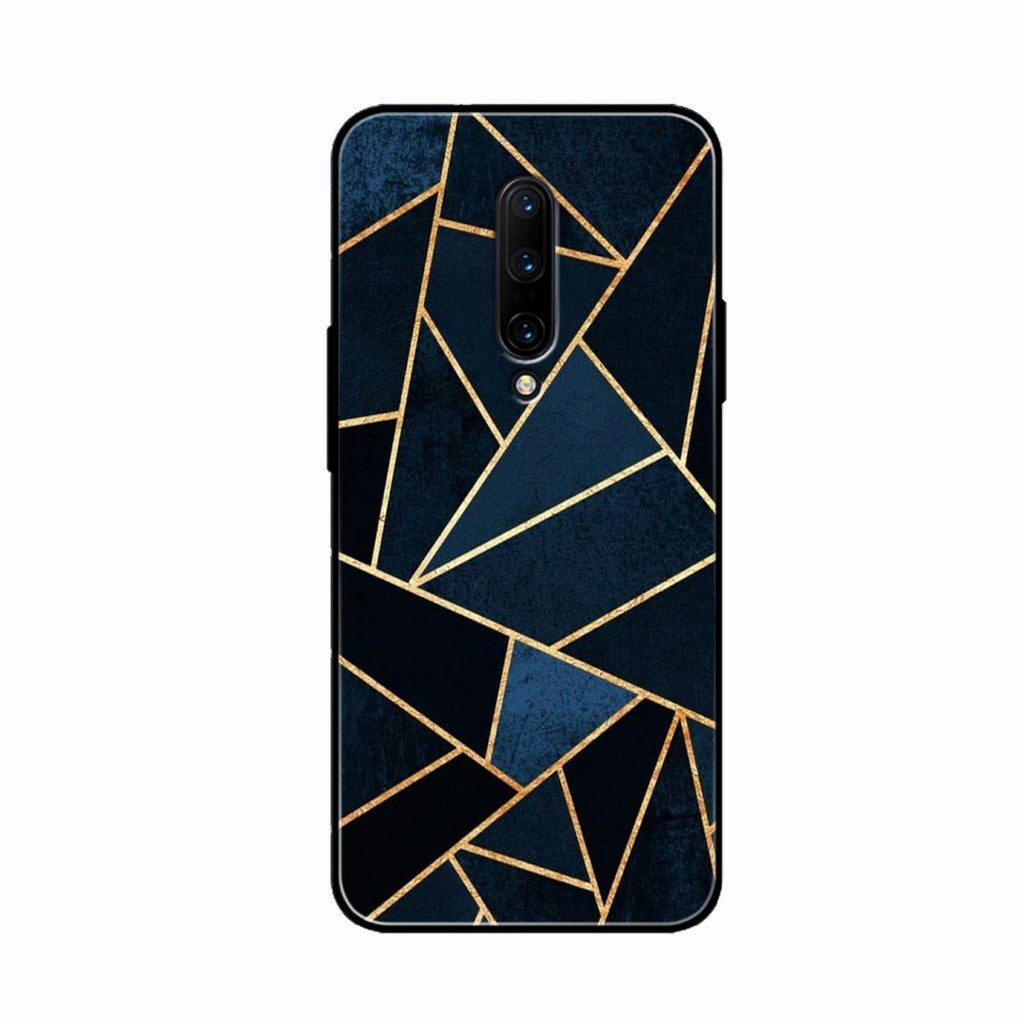 Midnight Gold Geometric Premium Glass Phone Case for Oneplus 7 Pro