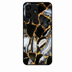 Black Gold Marble Glass Phone Case for Redmi 12 5G
