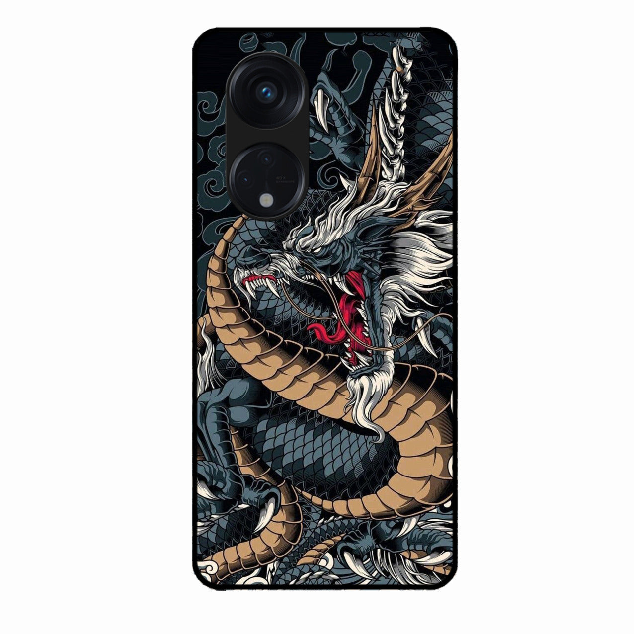 Midnight Dragon Glass Phone Case for Oppo Reno 8T 5G