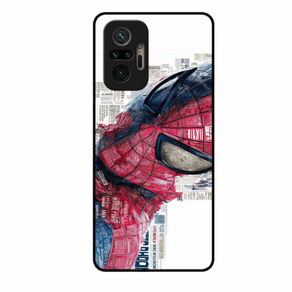 Red Blue Web Hero Glass Phone Cover for Redmi Note 10 Pro