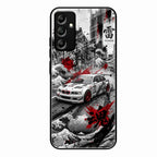 Japanese Wave Drift Racing Premium Glass Phone Case for Samsung Galaxy A34 5G