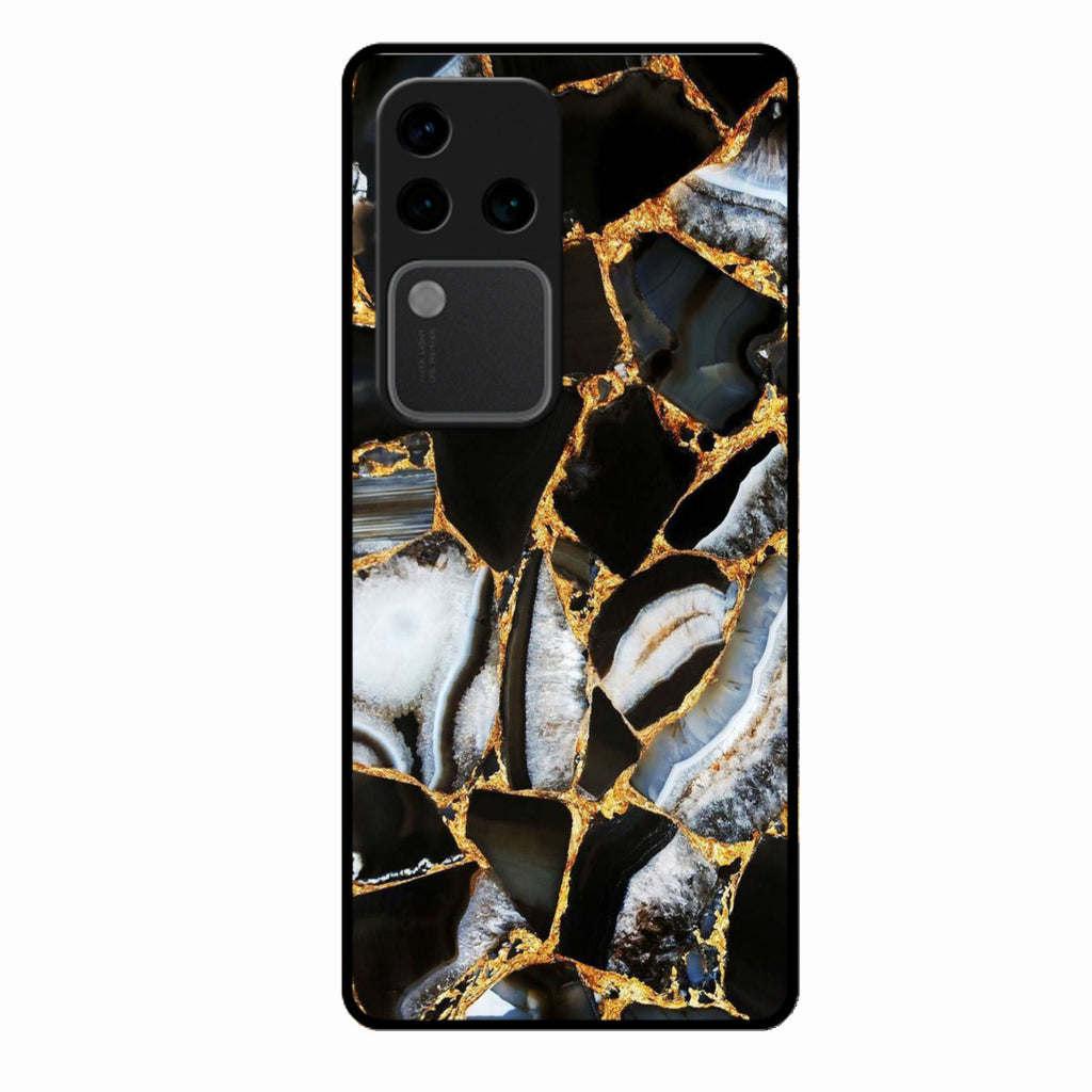 Black Gold Marble Glass Phone Case for Vivo V30 Pro 5G - ShopOnCliQ