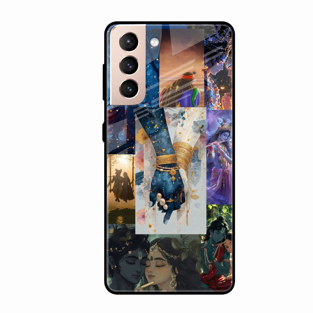 Eternal Radha Krishna Love Glass Phone Case for Poco X6 Pro 5G
