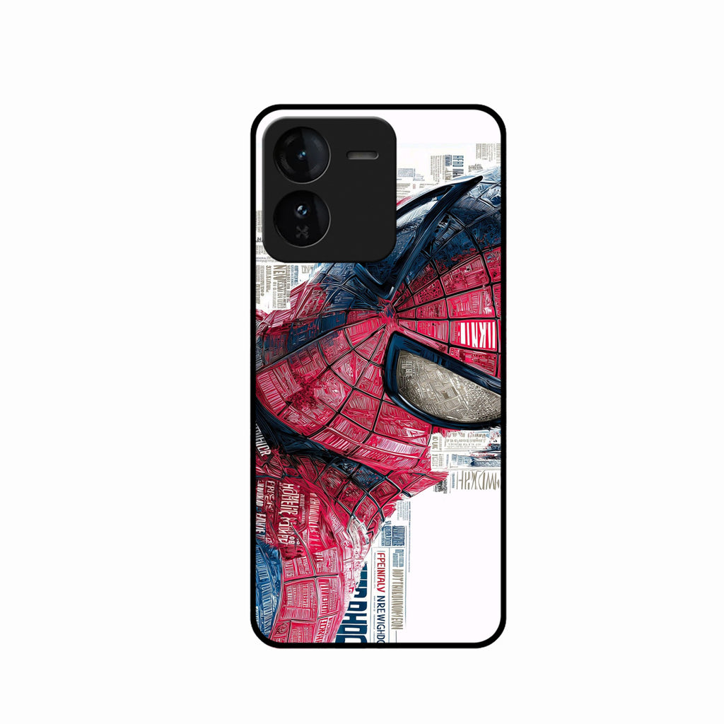 Red Blue Web Hero Glass Phone Cover for iQOO Z9 5G