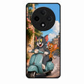 Cartoon Scooter Adventure Premium Glass Phone Case for Oppo F27 Pro Plus 5G