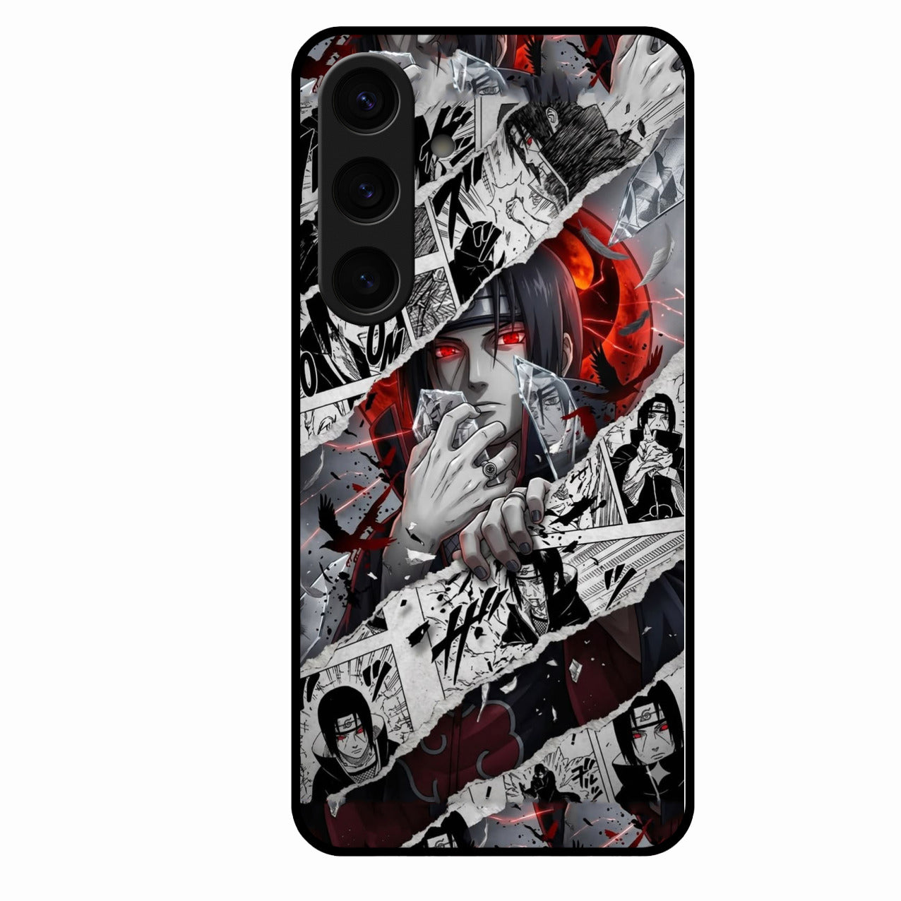 Itachi Uchiha Manga Collage Glass Phone Case for Samsung Galaxy S24 5G