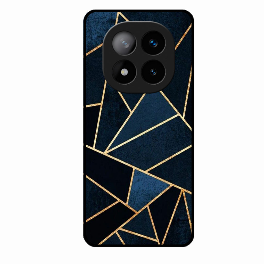 Midnight Gold Geometric Premium Glass Phone Case for Redmi Note 14 Pro Plus 5G