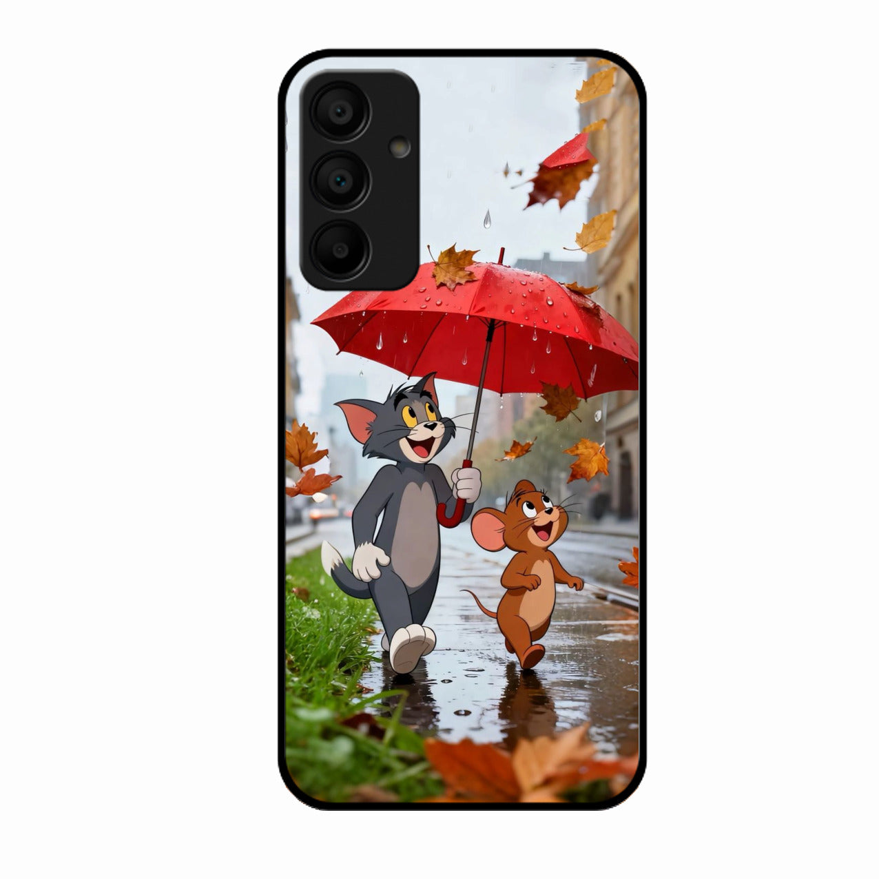 Rainy Day Cartoon Glass Phone Case for Samsung Galaxy A15 5G