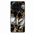Black Gold Marble Glass Phone Case for Vivo X90 Pro 5G