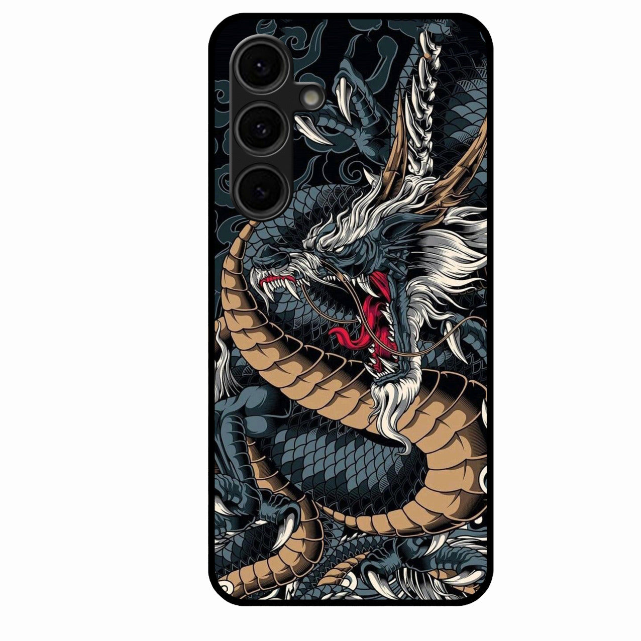 Midnight Dragon Glass Phone Case for Samsung Galaxy S24 Fe 5G