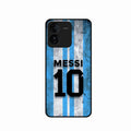 Blue Stripes Number 10 Football Glass Phone Case for iQOO Z9 5G