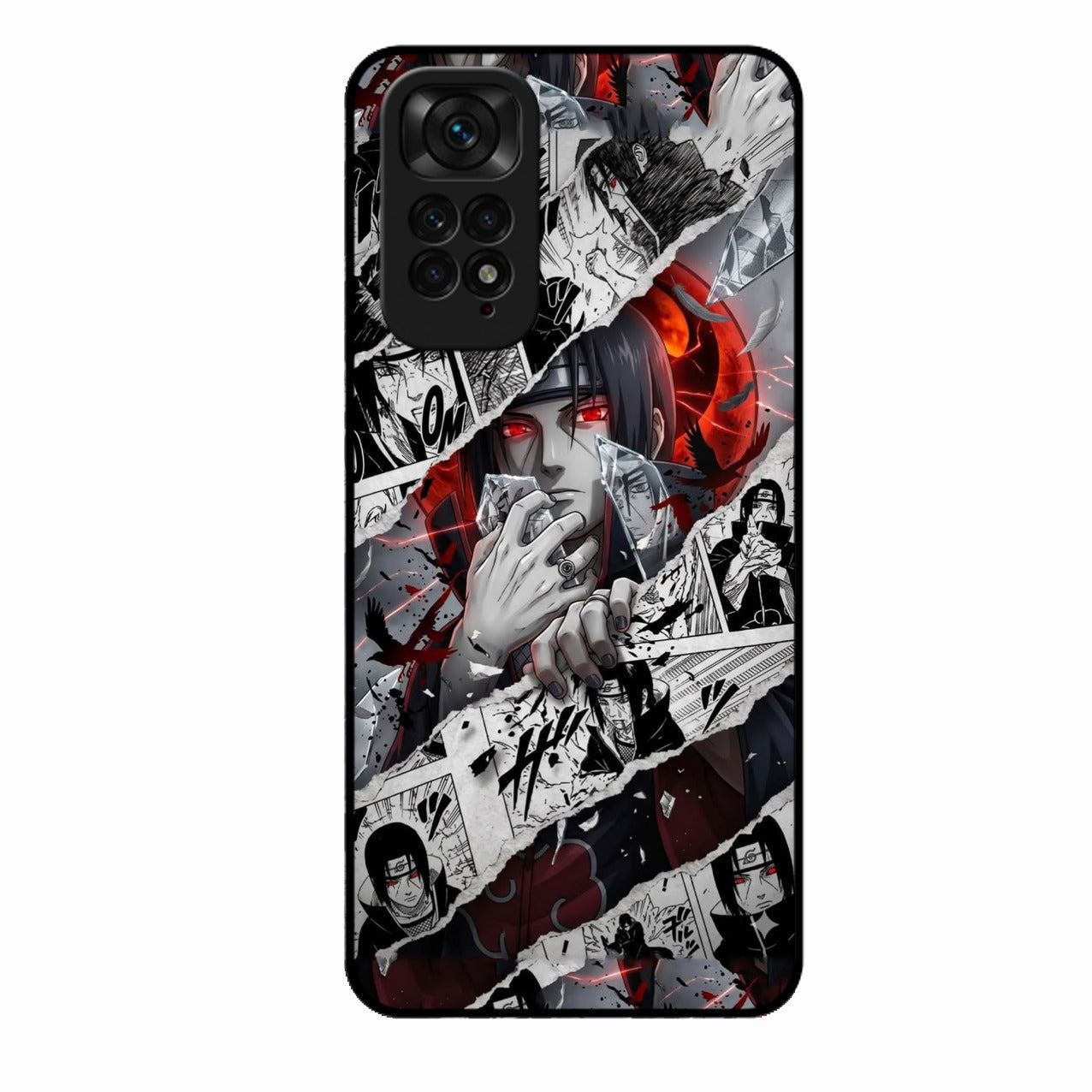 Itachi Uchiha Manga Collage Glass Phone Case for Redmi Note 11