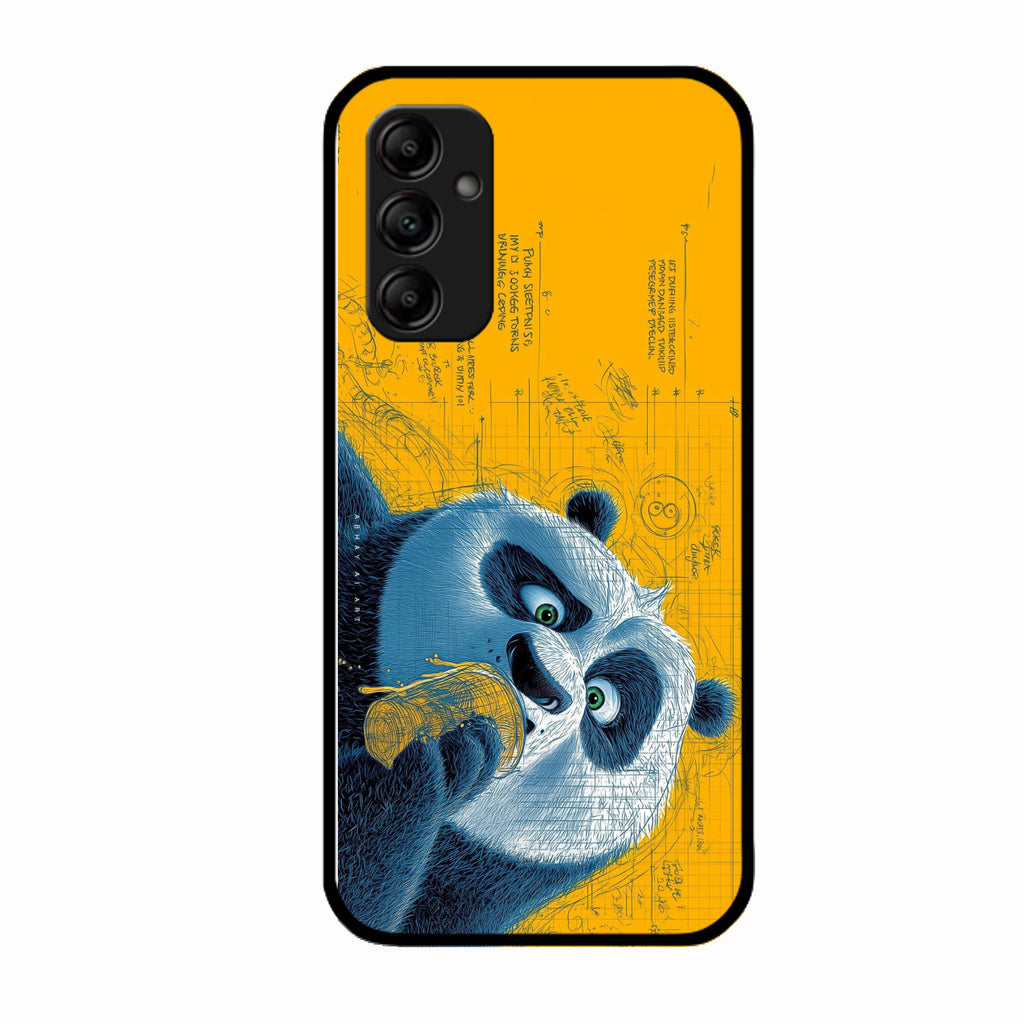Cute Panda Sketch Premium Glass Phone Case for Samsung Galaxy A14 5G