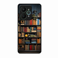 Colorful Bookshelf Art Glass Case Cover for Realme 15 5G