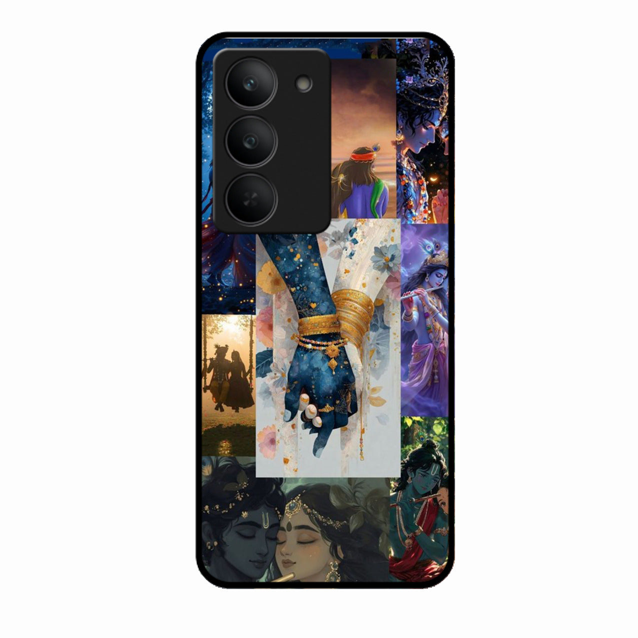 Eternal Radha Krishna Love Glass Phone Case for Realme 14X 5G
