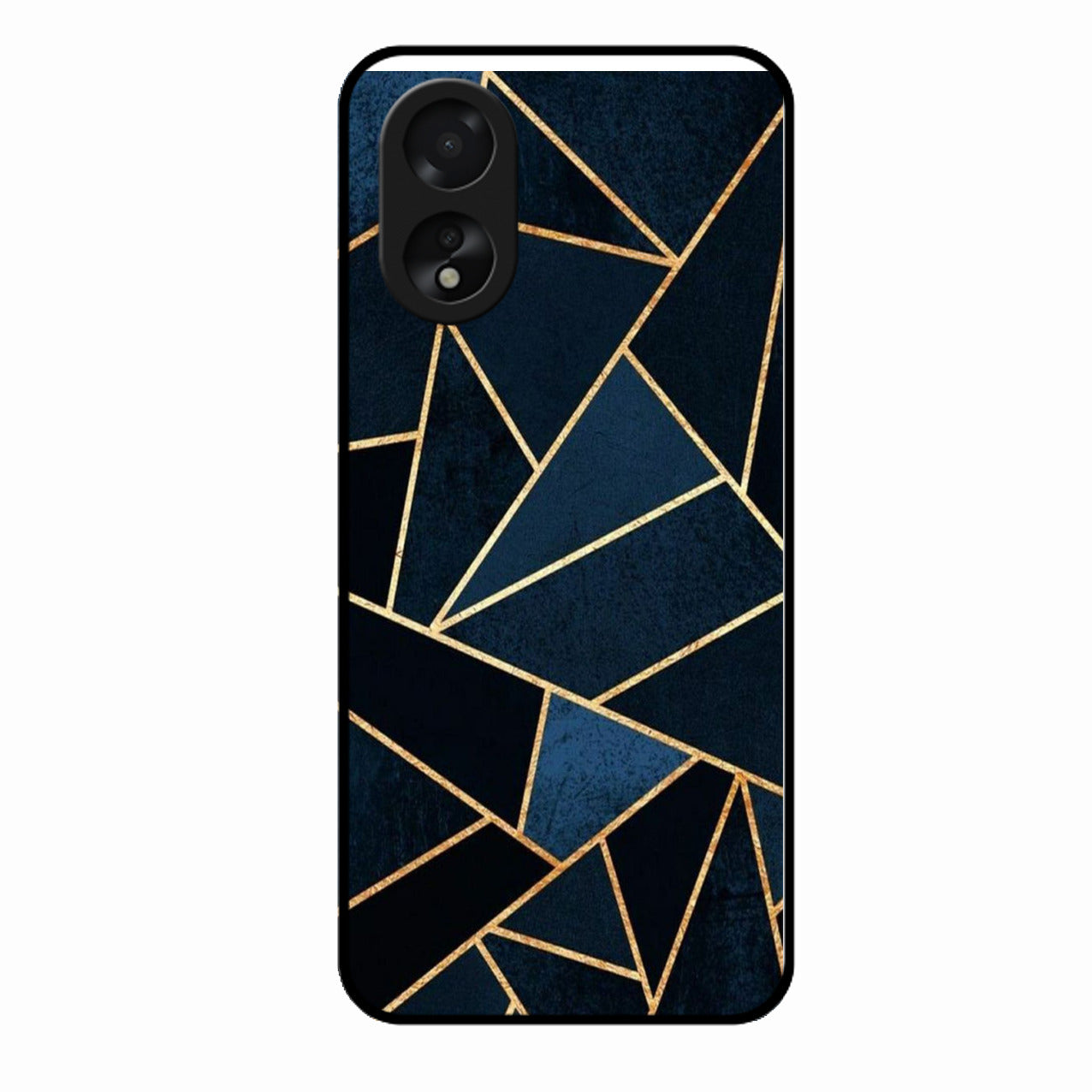 Midnight Gold Geometric Premium Glass Phone Case for Oppo A38