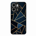 Midnight Gold Geometric Premium Glass Phone Case for Oppo Reno 14 Pro 5G