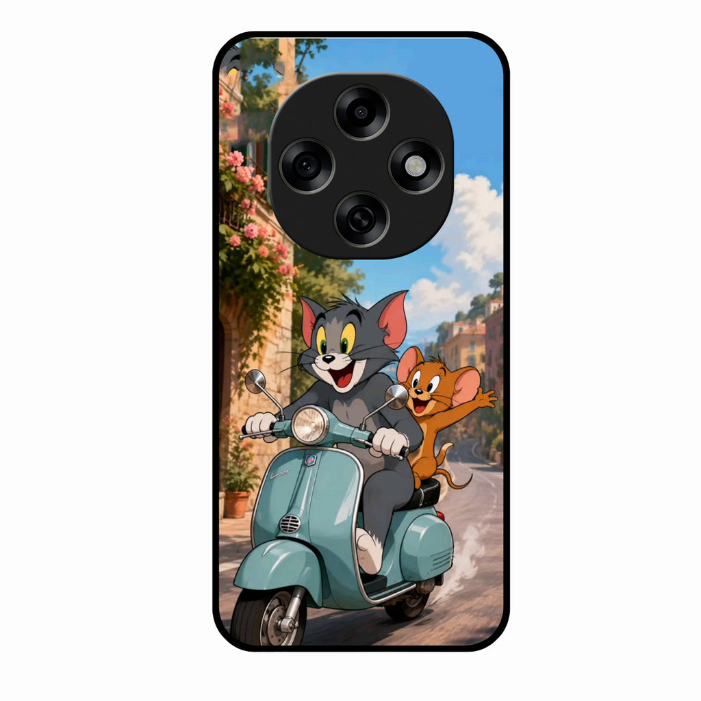 Cartoon Scooter Adventure Premium Glass Phone Case for Oppo F31 Pro 5G