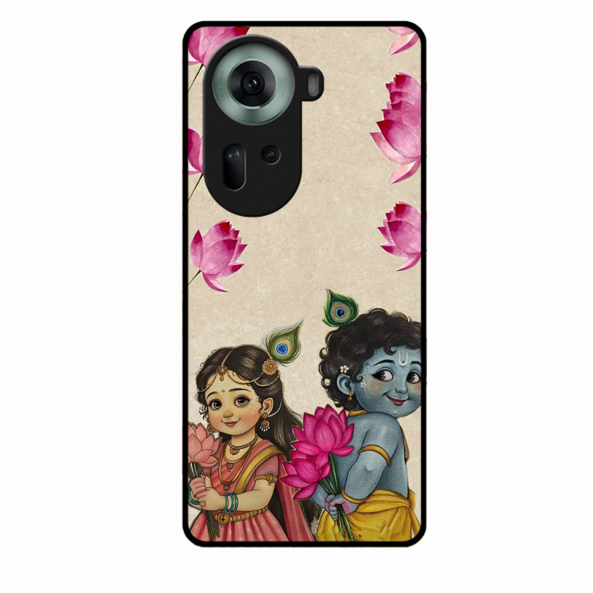 Krishna Eternal Lotus Glass Case for Oppo Reno 11 5G