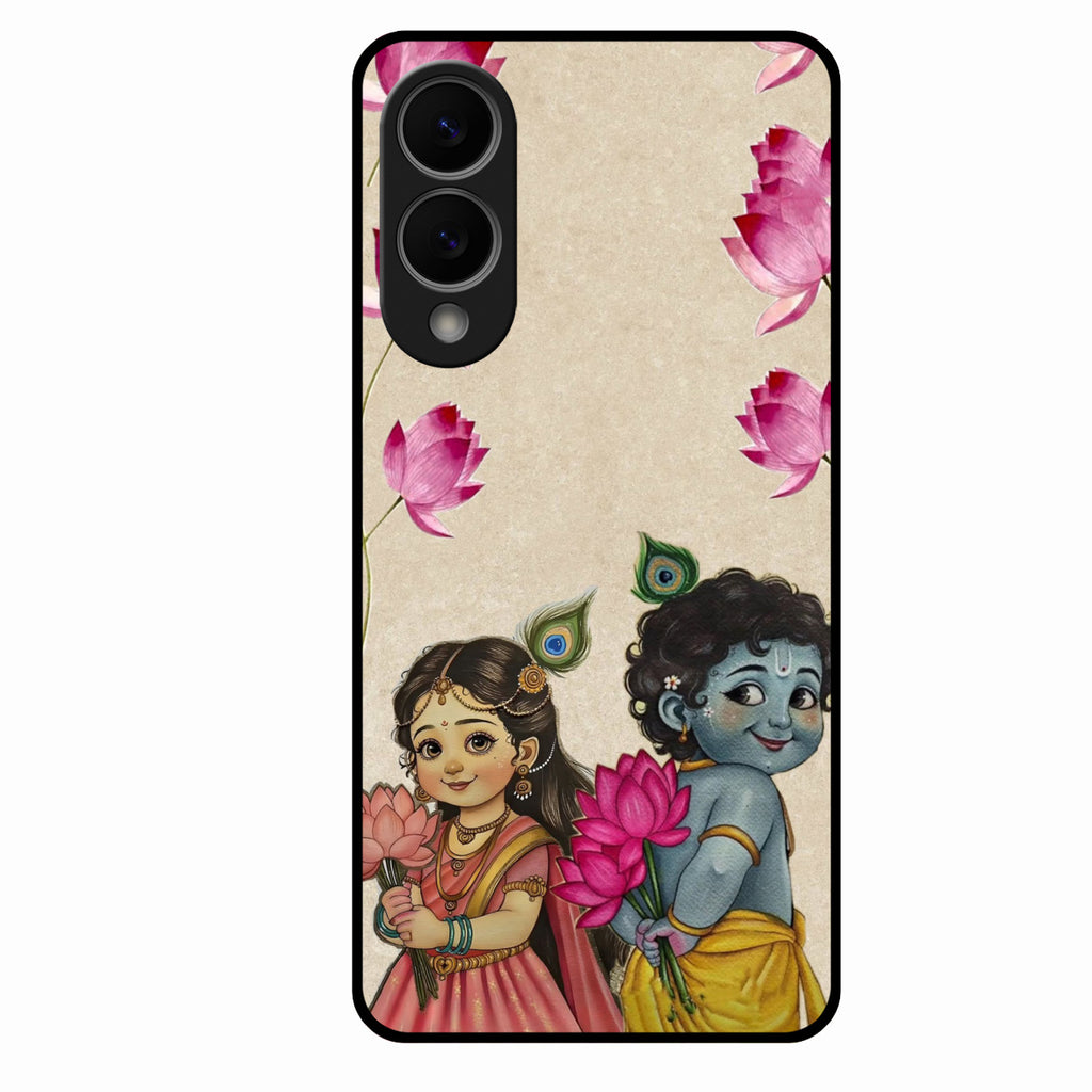 Krishna Eternal Lotus Glass Case for Samsung Galaxy S25 Edge 5G