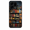 Colorful Bookshelf Art Glass Case Cover for Oppo Find X9 5G