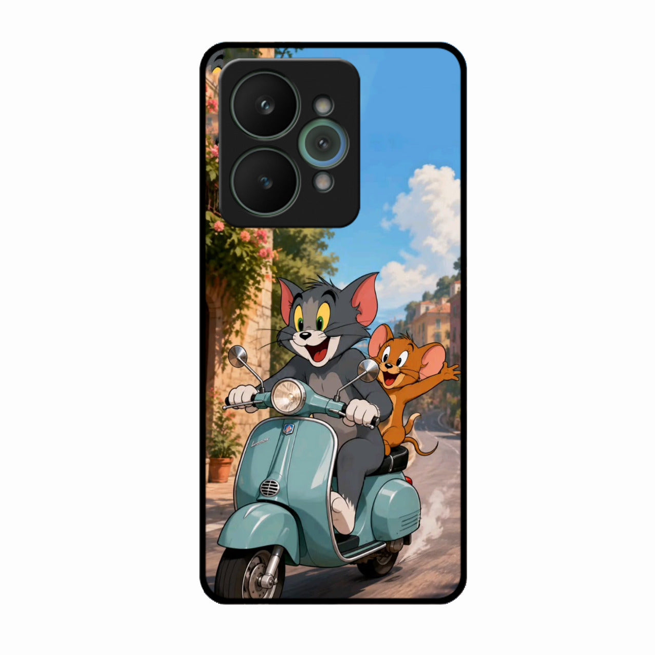 Cartoon Scooter Adventure Premium Glass Phone Case for Realme 15 5G
